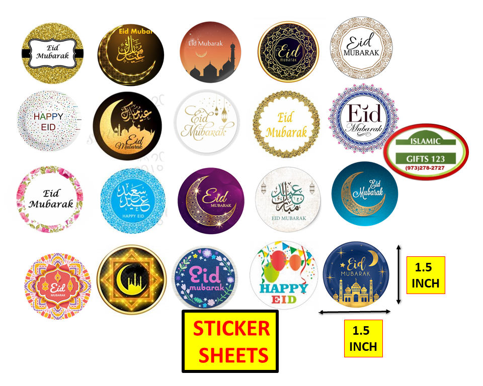 Eid Stickers 1.5 Inch Eid Mubarak Favors Eid gifts