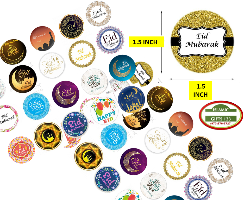 Eid Stickers 1.5 Inch Eid Mubarak Favors Eid gifts