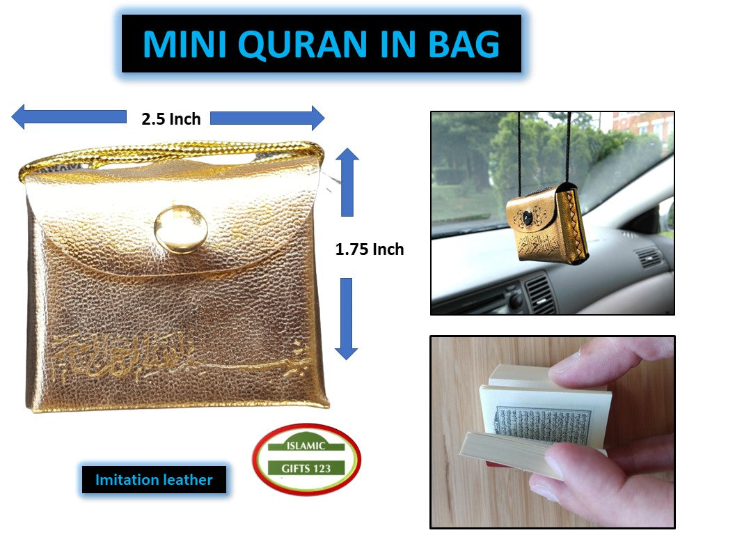 Mini Quran in Gold Bag Hanger - Elegant Wedding Favor
