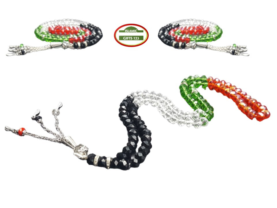 Palestine Flag Misbaha 99ct prayer beads Palestinian beads