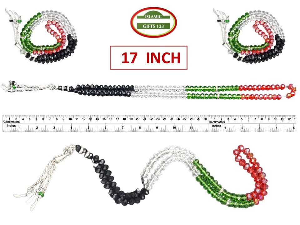 Palestine Flag Misbaha 99ct prayer beads Palestinian beads