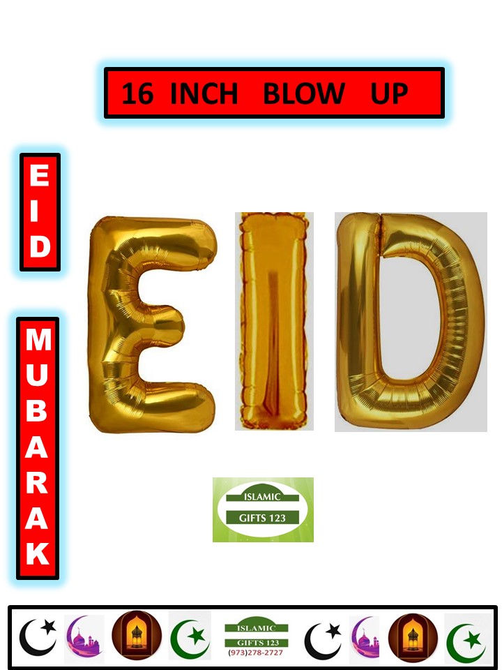EID MUBARAK balloon Letters GOLD set