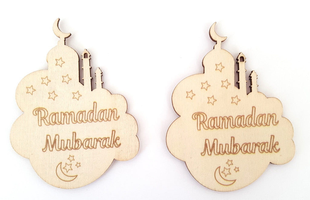 Ramadan Mubarak Masjid DIY Wooden Cutout - Personalized Ramadan Decor