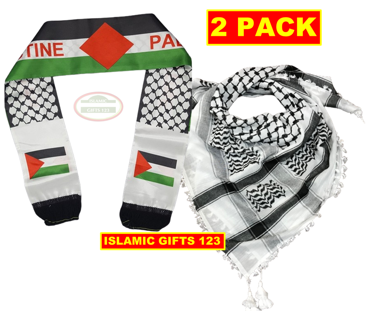 Palestine Scarf 2 IN 1*Pack+BW Keffiah Palestinian scarf