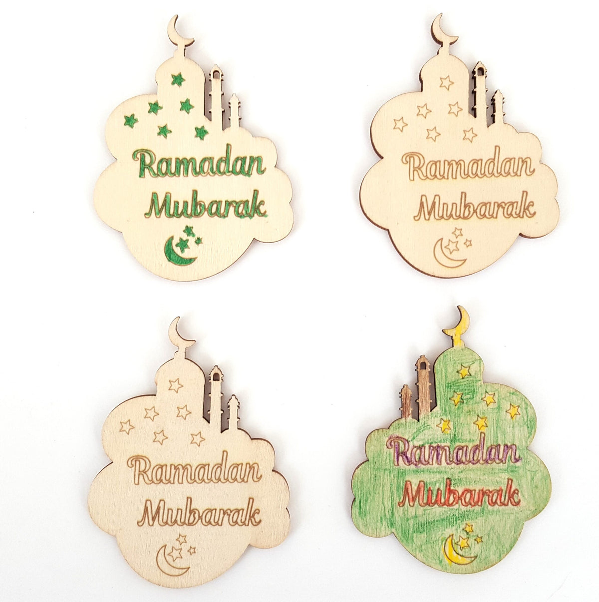 Ramadan Mubarak Masjid DIY Wooden Cutout - Personalized Ramadan Decor