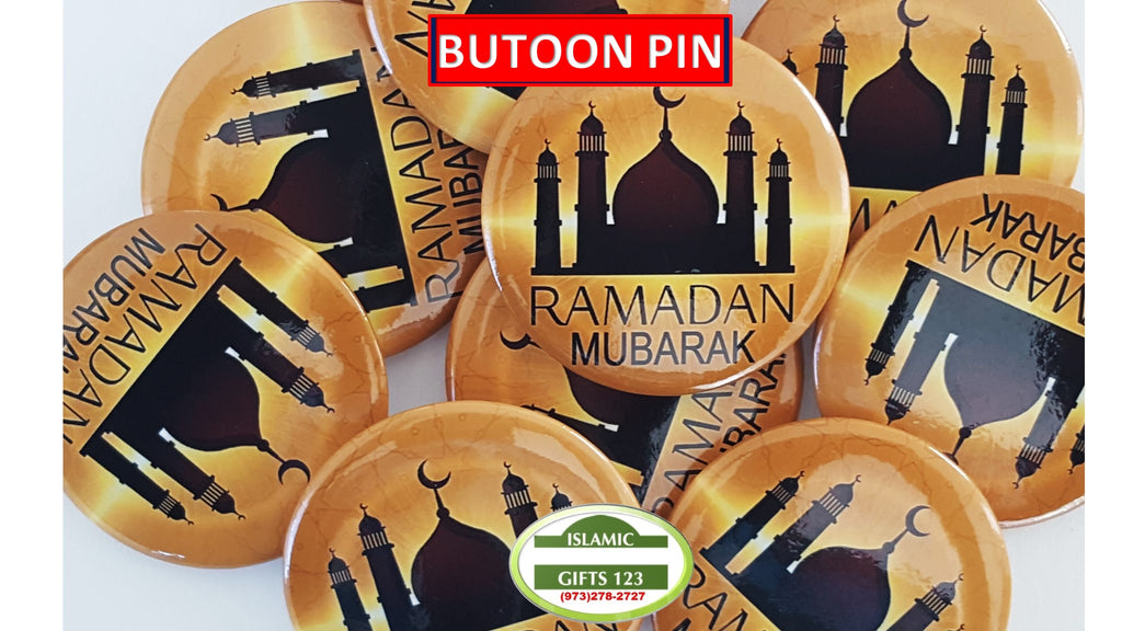 Ramadan Mubarak Button Pins GOLD