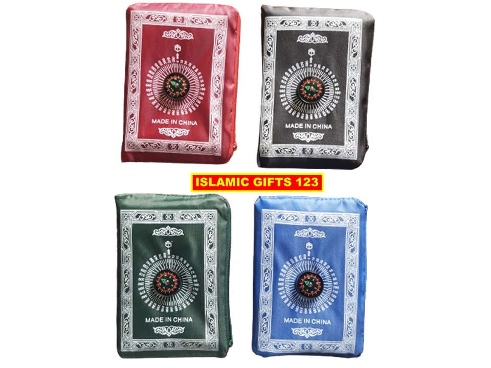 Portable Travel Prayer Mat with Compass, Waterproof Polyester Prayer Rug, Muslim Travel Prayer Mat
