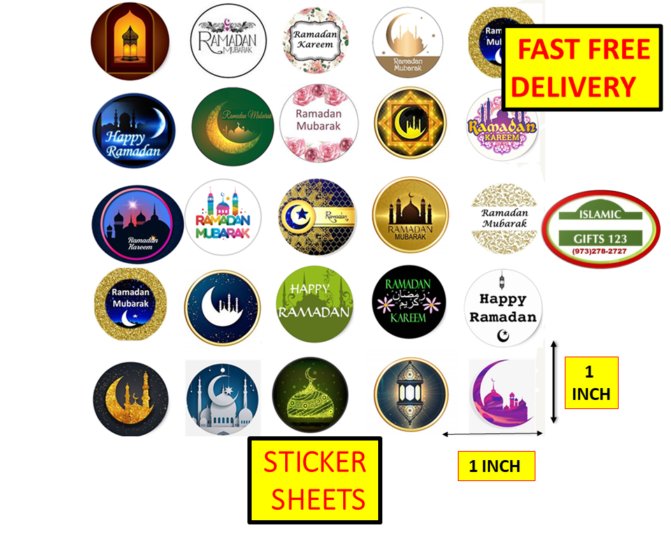 Ramadan Mubarak Stickers 1000-1 Inch