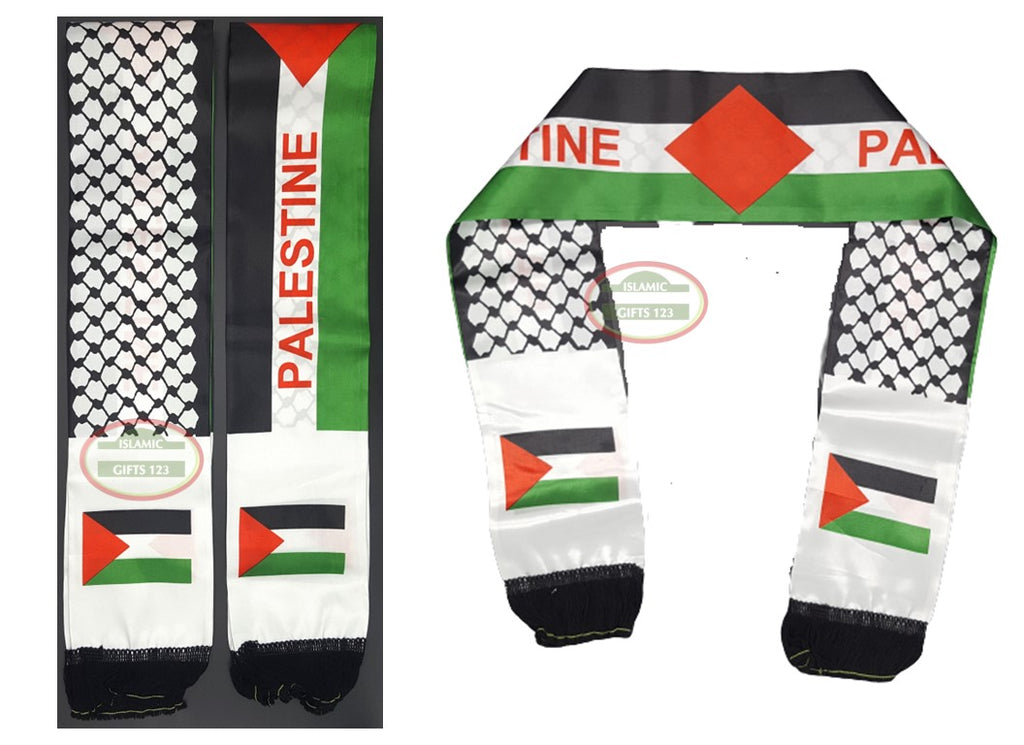 Palestinian Keffiyeh Scarf Palestine Flag Scarf Silk Neck Scarf-Bulk