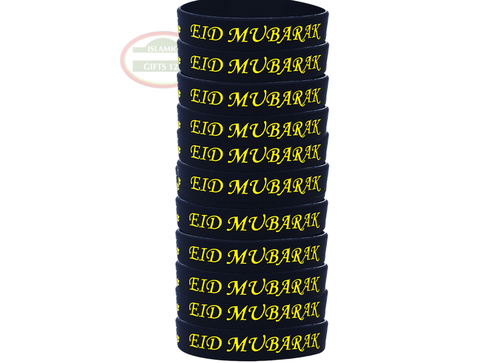 EID Mubarak wristbands BLACK Eid Favors