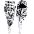 Palestine Shemagh Cotton Arafat Scarf – Black & White Keffiyeh (50x50) for Men