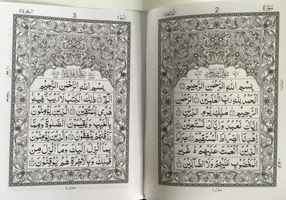 Holy Quran Para Set Large Bold Script 9 Lines 30 Sections Black+white pages