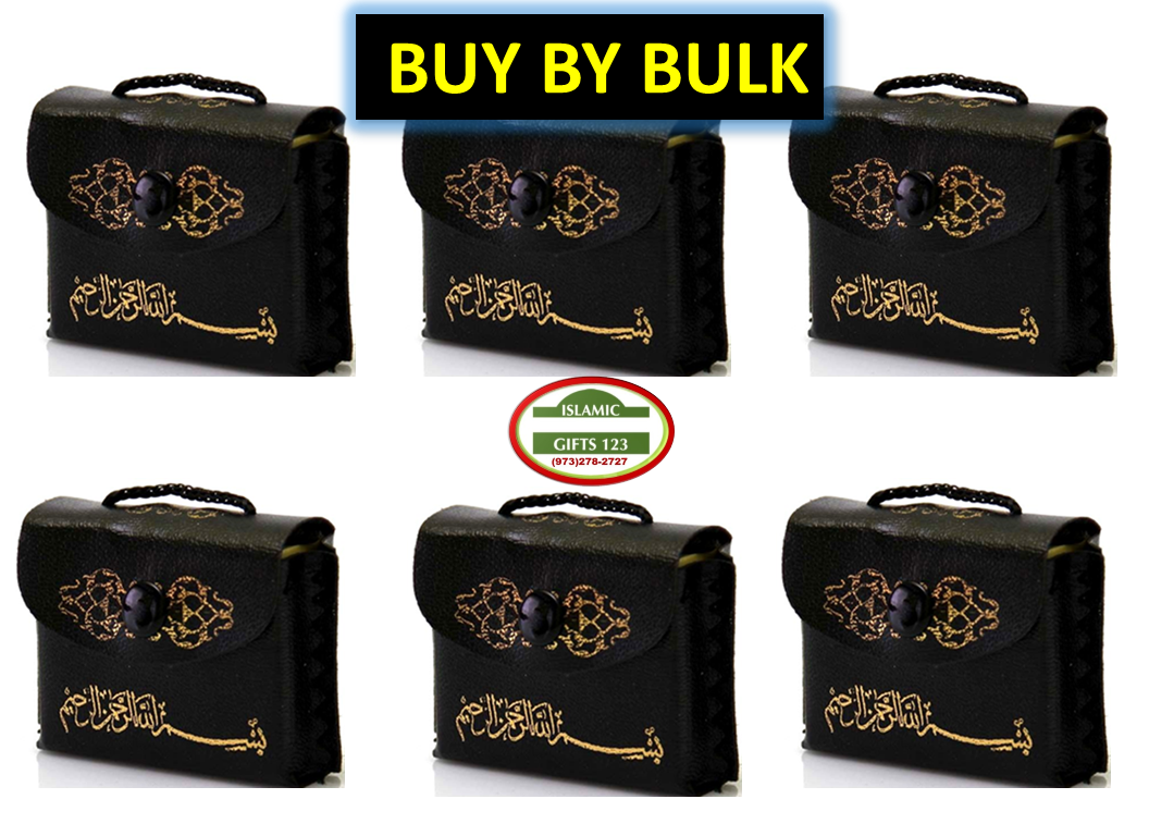 Mini Quran with Black Leather Bag – Perfect Wedding Favor for Islamic Events