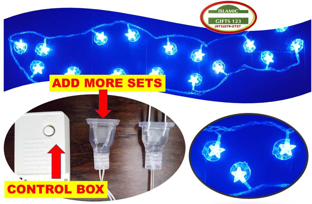 Ramadan Light Blue BULK 3D Ramadan Decoration