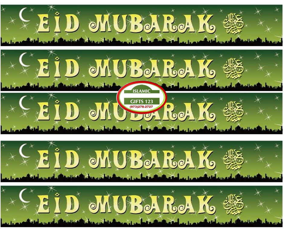 Eid Mubarak Foil Banners 50 Pack for Festive Decorations
