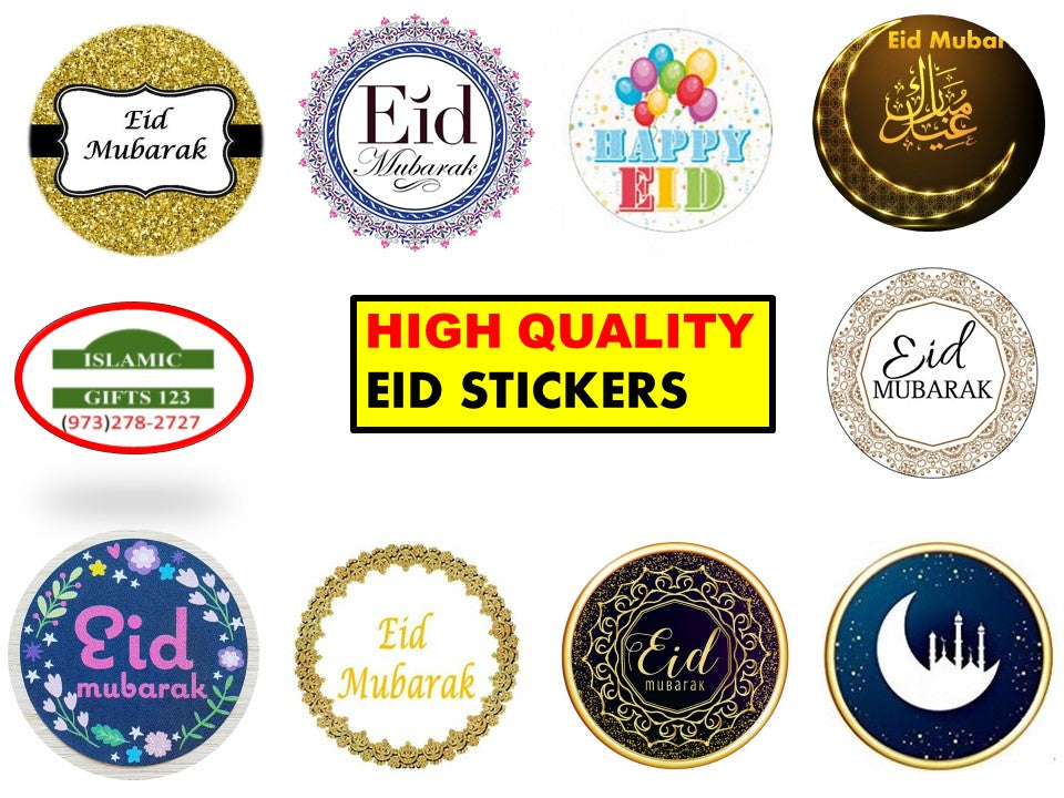 EID Stickers 2000-(1 Inch) Eid Mubarak