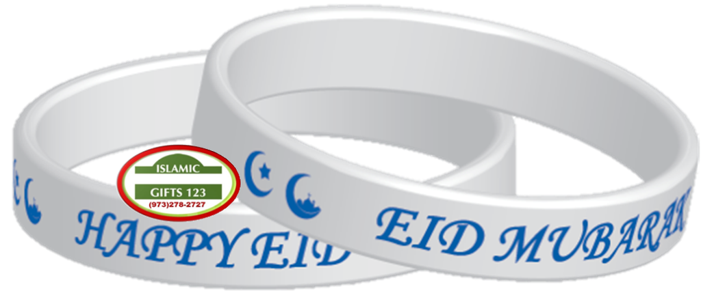 Eid Mubarak wristbands WHITE Eid Favors