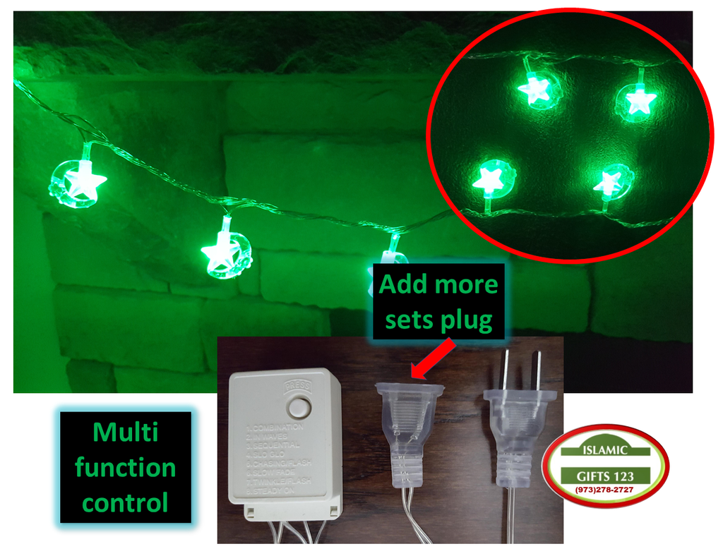Ramadan Lights(18)Green 3D Ramadan decoration