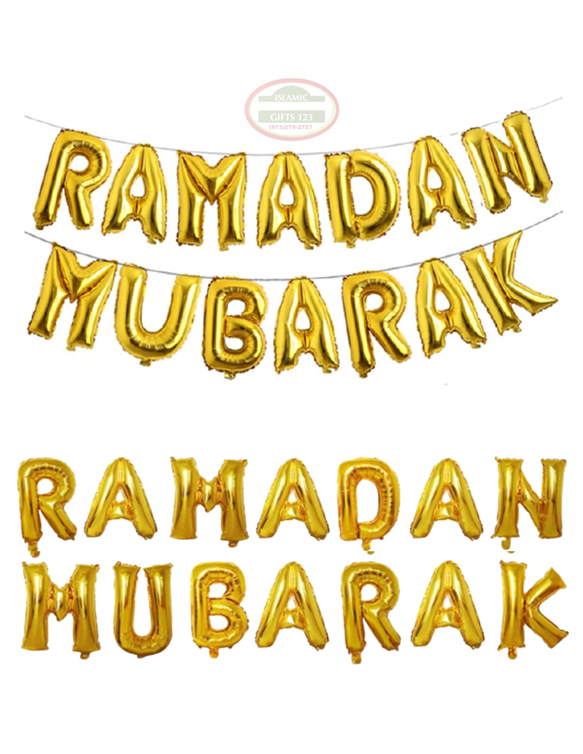 Ramadan Mubarak & Eid Mubarak Gold Banner Sets – Elegant Gold Decoration Pack