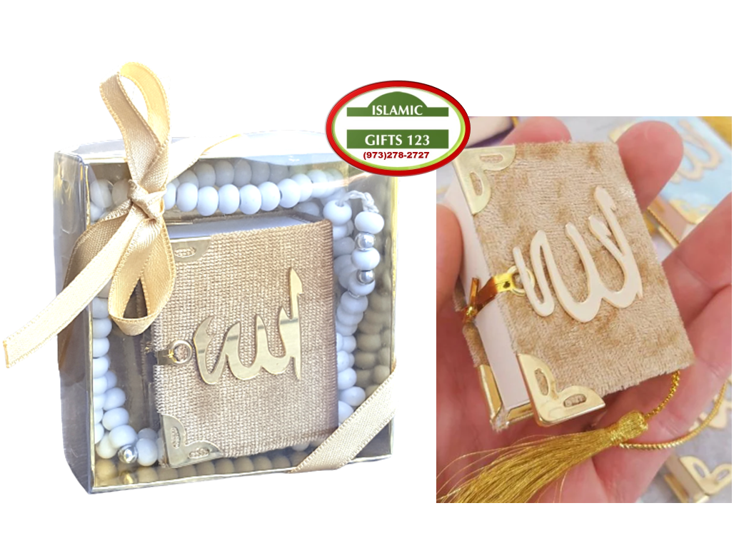 🔴Quran and Tasbih Sets in Gold Wedding Favor Box🔴