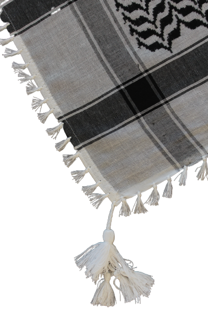 Palestine Shemagh Cotton Arafat Scarf – Black & White Keffiyeh (50x50) for Men