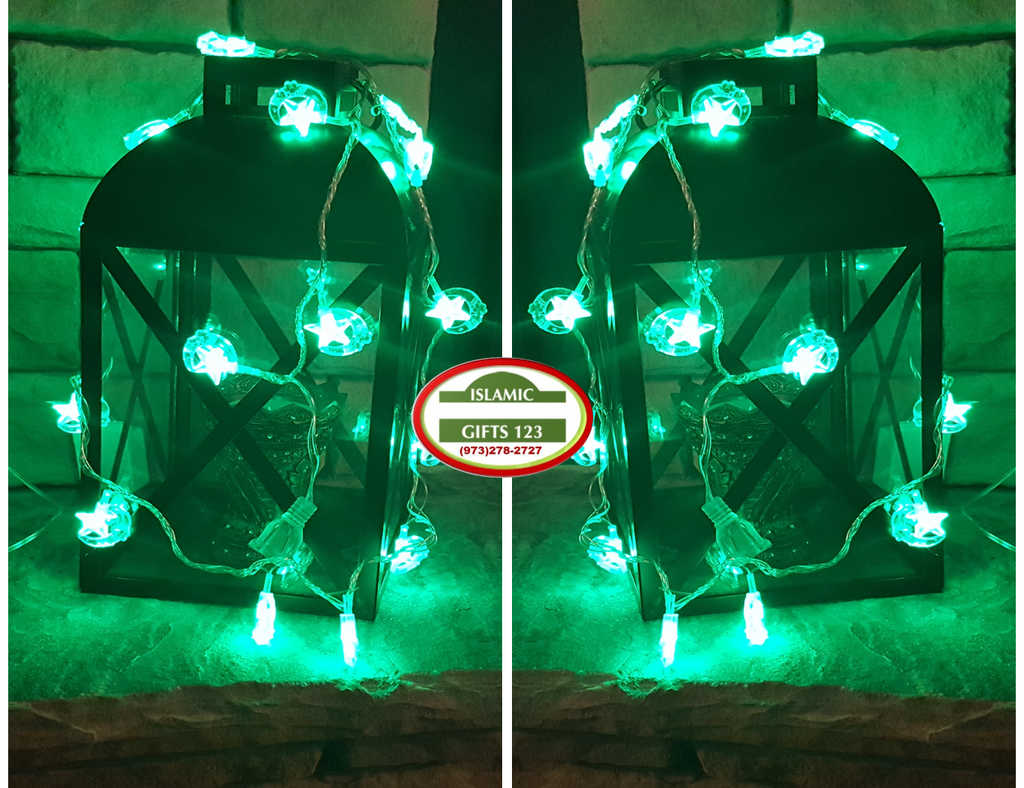 Ramadan Lights (9) Green FREE DELIVERY