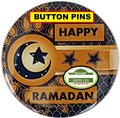 Happy Ramadan Mubarak Button Pins Blue Design