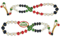 Palestinian Flag Crystal Misbaha - 33ct Large 10mm Prayer Beads