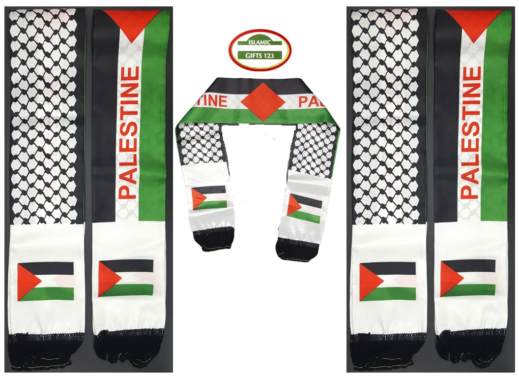 Palestinian Keffiyeh Scarf Palestine Flag Scarf Silk Neck Scarf-Bulk