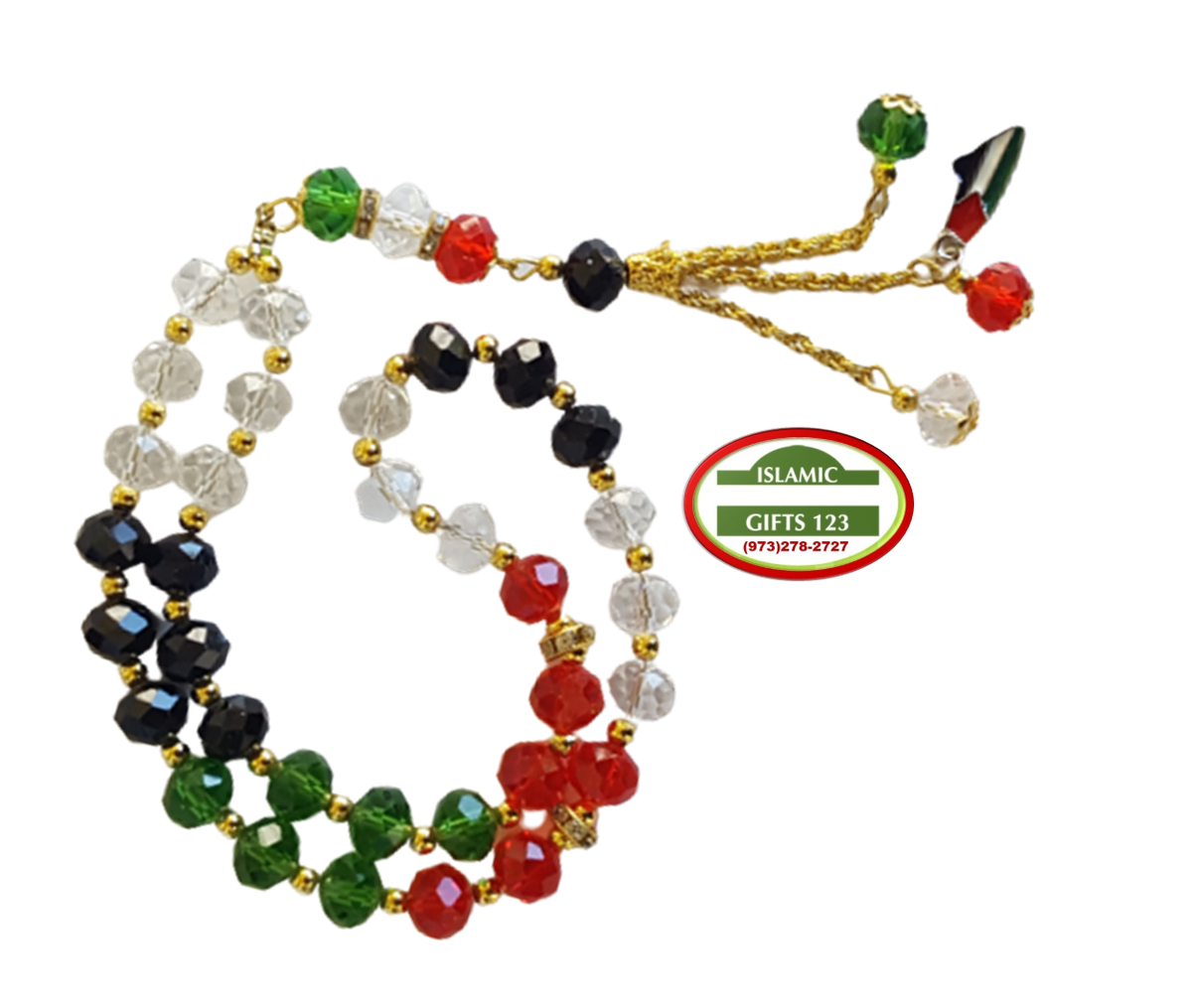 Palestine Flag Beads[Pack] Palestine MAP Large Glass Tasbeeh-Misbaha-Rosary