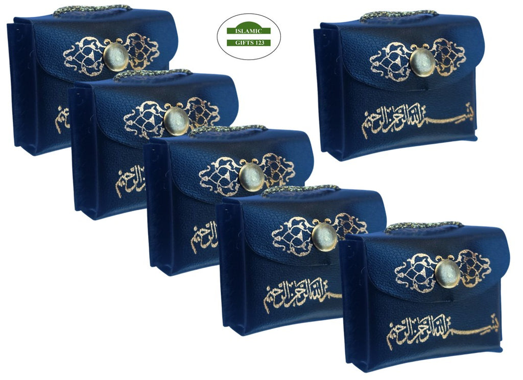 Mini Quran in Black Leather Bag – Perfect Wedding Favor for Islamic Events