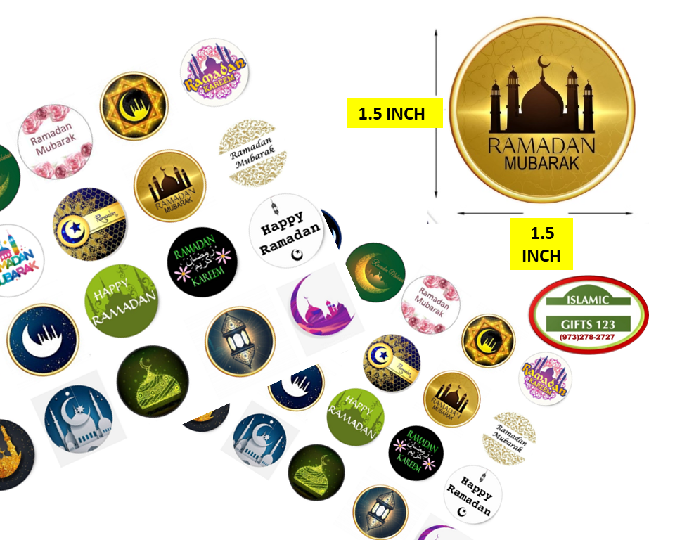 Ramadan Stickers 1.5 Inch Ramadan Mubarak