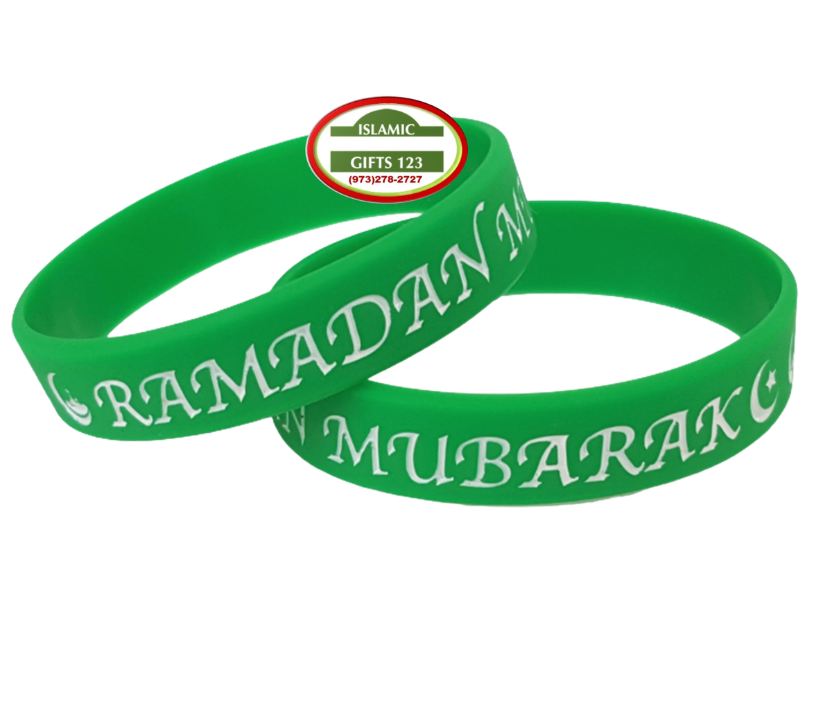 Ramadan Mubarak Green Wristbands Favors