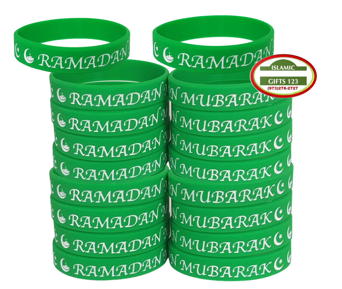 Ramadan Mubarak Green Wristbands Favors