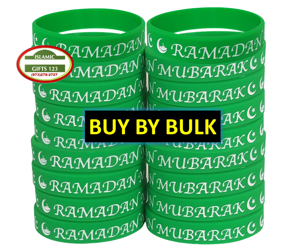 Ramadan Mubarak Green Wristbands Favors