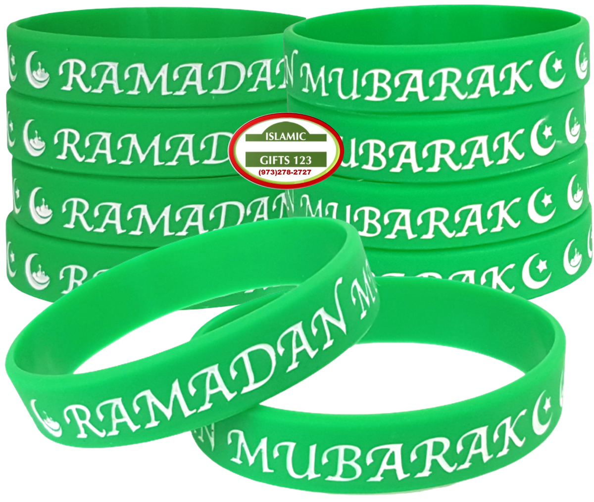Ramadan Mubarak Green Wristbands Favors