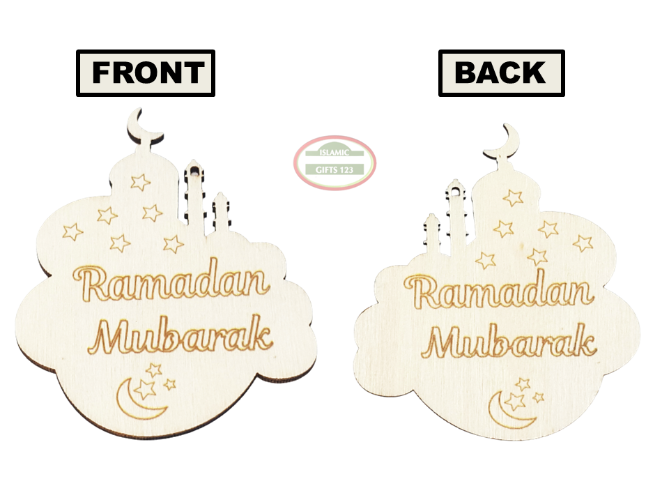 Ramadan Mubarak Masjid DIY Wooden Cutout - Personalized Ramadan Decor
