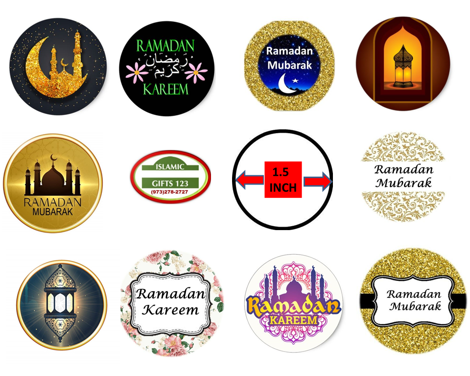 Ramadan Stickers 1.5 Inch Ramadan Mubarak