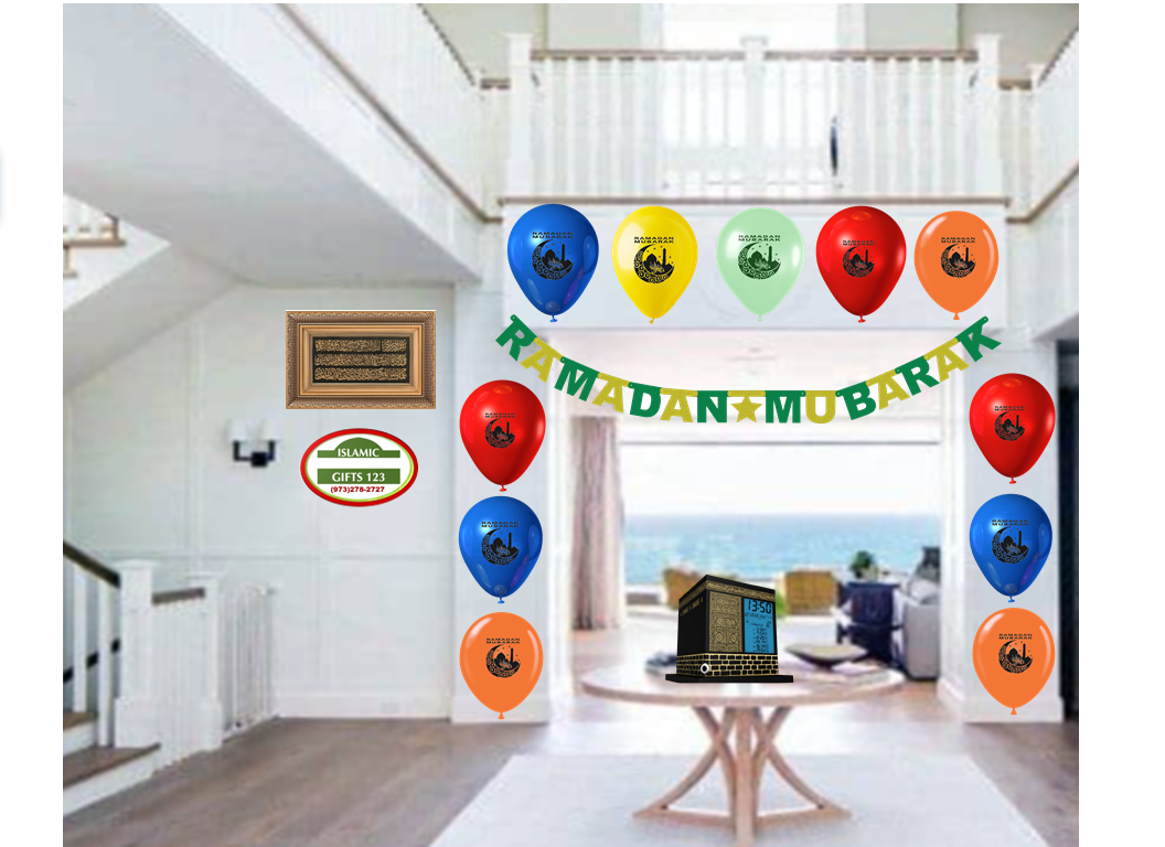 Ramadan Decor 21 PCS Banner+balloons Value pack