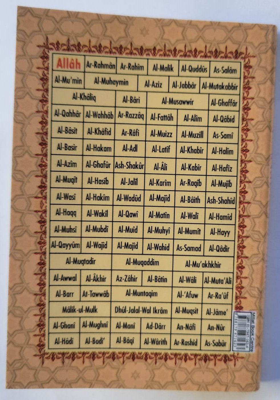 99 Names of Allah-100 Names of Allah Pocket Size Asma'ul Husna Arabic & English