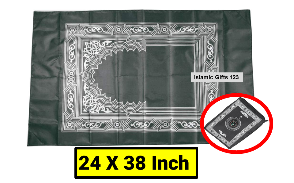 Portable Travel Prayer Mat with Compass, Waterproof Polyester Prayer Rug, Muslim Travel Prayer Mat