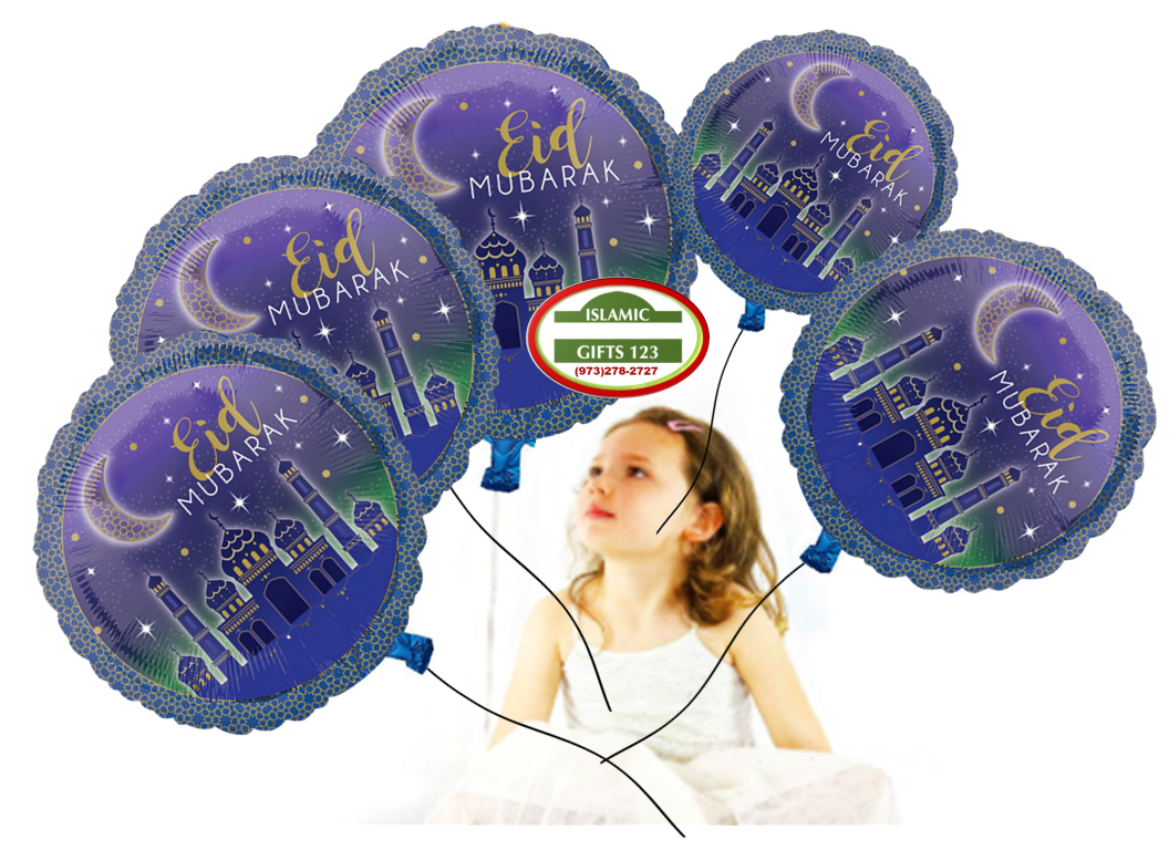 EID Mubarak Mylar Balloons 50/100