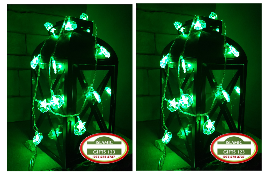 Ramadan Lights (9) Green FREE DELIVERY