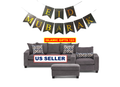 Eid Mubarak Letter Banner with Strings – Black and Gold Decoration