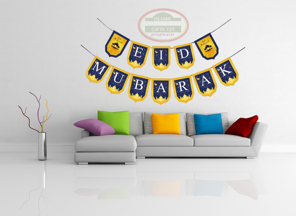 EID MUBARAK Letters Banners w/strings