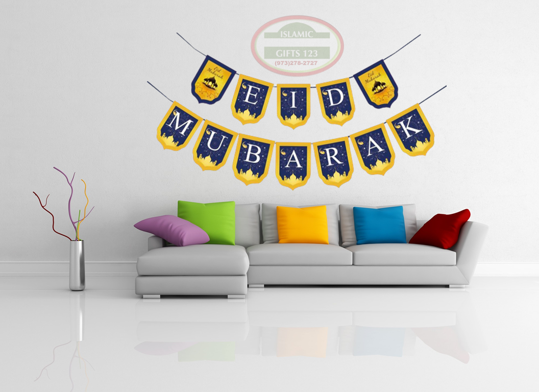 EID MUBARAK Letters Banners w/strings