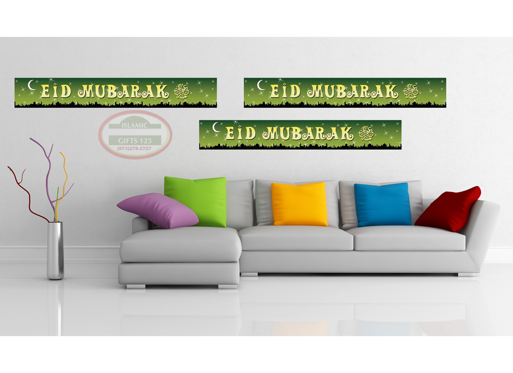 Eid Mubarak Foil Banners – Available in 4, 8, 12, 24 Packs for Festive Decor