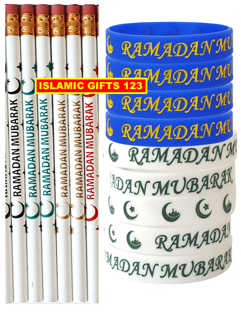 48 Pcs Ramadan Pencils and Bands Favor Set Perfect for Ramadan Gifting
