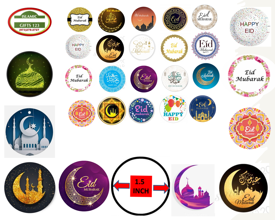 Eid Stickers 1.5 Inch Eid Mubarak Favors Eid gifts