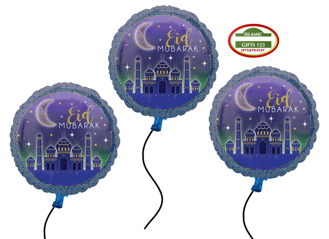 EID Mubarak Mylar Balloons 50/100